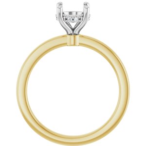 14K Yellow/White Gold 6.5 mm Round .03 CTW Natural Diamond Semi-Set Engagement Ring