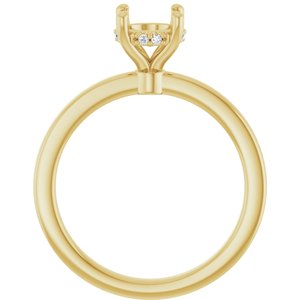 14K Yellow Gold 6.5 mm Round .03 CTW Lab-Grown Semi-Set Daimond Engagement Ring