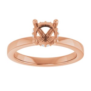 14K Rose Gold 6.5 mm Round .03 CTW Lab-Grown Semi-Set Daimond Engagement Ring