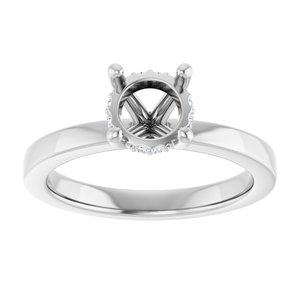 Platinum 6.5 mm Round .03 CTW Lab-Grown Semi-Set Daimond Engagement Ring