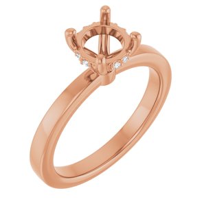 14K Rose Gold 6.5 mm Round .03 CTW Lab-Grown Semi-Set Daimond Engagement Ring