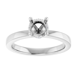 14K White Gold 5.8 mm Round .03 CTW Lab-Grown Semi-Set Daimond Engagement Ring
