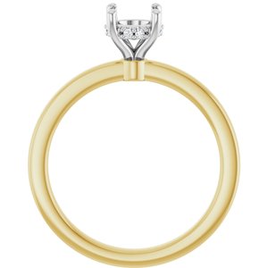 14K Yellow/White Gold 5.8 mm Round .03 CTW Lab-Grown Semi-Set Daimond Engagement Ring