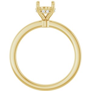 14K Yellow Gold 5.8 mm Round .03 CTW Lab-Grown Semi-Set Daimond Engagement Ring