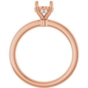 14K Rose Gold 5.8 mm Round .03 CTW Lab-Grown Semi-Set Daimond Engagement Ring