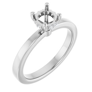 Platinum 5.8 mm Round .03 CTW Lab-Grown Semi-Set Daimond Engagement Ring