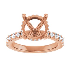 14K Rose Gold 9.4 mm Round 1/2 CTW Lab-Grown Semi-Set Daimond Engagement Ring