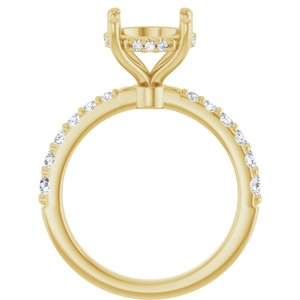 14K Yellow Gold 9.4 mm Round 1/2 CTW Lab-Grown Semi-Set Daimond Engagement Ring