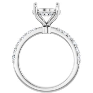 Platinum 9.4 mm Round 1/2 CTW Lab-Grown Diamond Semi-Set Engagement Ring