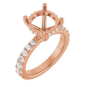 14K Rose Gold 10 mm Round 1/2 CTW Lab-Grown Diamond Semi-Set Engagement Ring