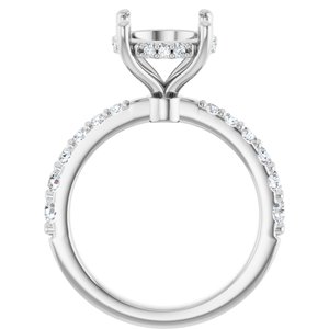 Platinum 10 mm Round 1/2 CTW Lab-Grown Semi-Set Daimond Engagement Ring