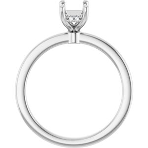 Platinum 6.5x4.5 mm Emerald .03 CTW Lab-Grown Semi-Set Daimond Engagement Ring