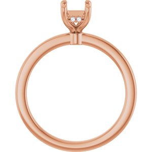 14K Rose Gold 6.5x4.5 mm Emerald .03 CTW Lab-Grown Diamond Semi-Set Engagement Ring
