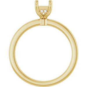 14K Yellow Gold 6.5x4.5 mm Emerald .04 CTW Natural Diamond Semi-Set Engagement Ring