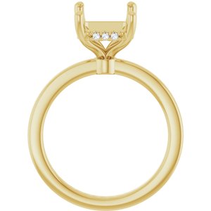 14K Yellow Gold 10x8 mm Emerald .06 CTW Natural Diamond Semi-Set Engagement Ring