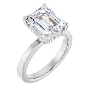 14K White Gold 3 7/8 CTW Lab-Grown Diamond Engagement Ring
