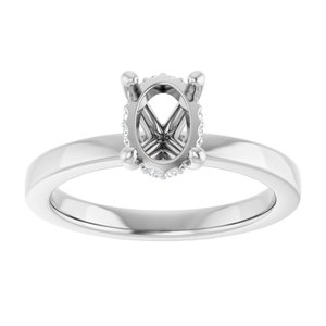 14K White Gold 7.5x5.5 mm Oval .03 CTW Lab-Grown Semi-Set Daimond Engagement Ring