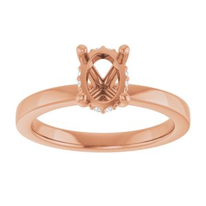 14K Rose Gold 7.5x5.5 mm Oval .03 CTW Lab-Grown Semi-Set Daimond Engagement Ring