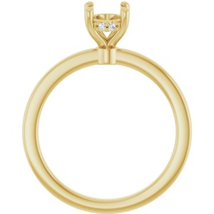 14K Yellow Gold 7.5x5.5 mm Oval .03 CTW Lab-Grown Semi-Set Daimond Engagement Ring