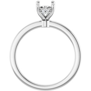14K White Gold 7.5x5.5 mm Oval .03 CTW Natural Diamond Semi-Set Engagement Ring
