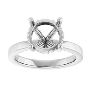 Platinum 9.4 mm Round .05 CTW Natural Diamond Semi-Set Engagement Ring