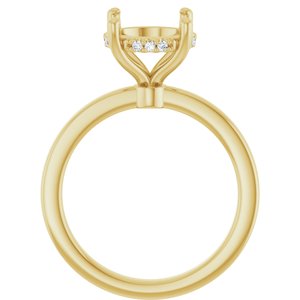 14K Yellow Gold 9.4 mm Round 1/10 CTW Lab-Grown Semi-Set Daimond Engagement Ring