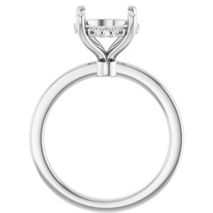 14K White Gold 9.4 mm Round .05 CTW Natural Diamond Semi-Set Engagement Ring
