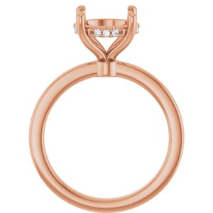 14K Rose Gold 9.4 mm Round 1/10 CTW Lab-Grown Semi-Set Daimond Engagement Ring
