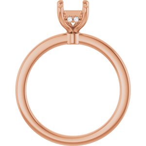 14K Rose Gold 7x5 mm Emerald .04 CTW Lab-Grown Semi-Set Daimond Engagement Ring