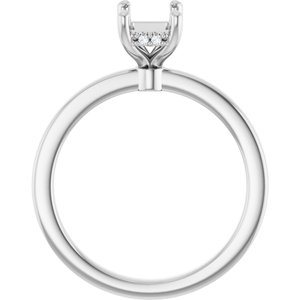 14K White Gold 7x5 mm Emerald .04 CTW Lab-Grown Semi-Set Daimond Engagement Ring