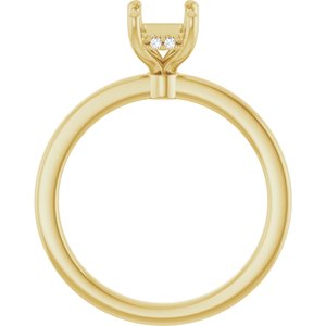 14K Yellow Gold 7x5 mm Emerald .04 CTW Natural Diamond Semi-Set Engagement Ring