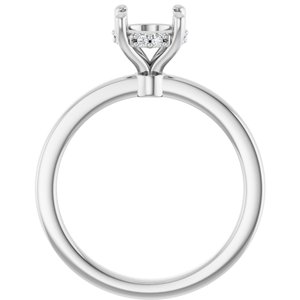 Platinum 7 mm Round .03 CTW Natural Diamond Semi-Set Engagement Ring