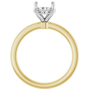 14K Yellow/White Gold 7 mm Round .06 CTW Lab-Grown Semi-Set Daimond Engagement Ring
