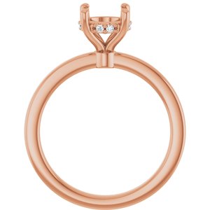 14K Rose Gold 7 mm Round .06 CTW Lab-Grown Semi-Set Daimond Engagement Ring