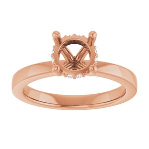 14K Rose Gold 7 mm Round .06 CTW Lab-Grown Semi-Set Daimond Engagement Ring