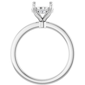 Platinum 7.4 mm Round .03 CTW Natural Diamond Semi-Set Engagement Ring