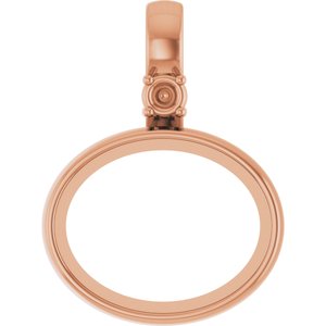 14K Rose Gold 10x8 mm Oval Cabochon Pendant Mounting – image 2