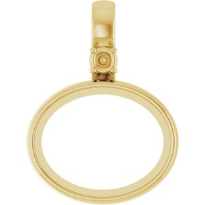 14K Yellow Gold 10x8 mm Oval Cabochon Pendant Mounting – image 2