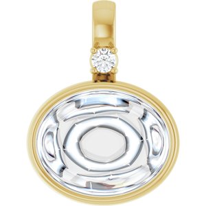 14K Yellow Gold 10x8 mm Oval Cabochon Pendant Mounting