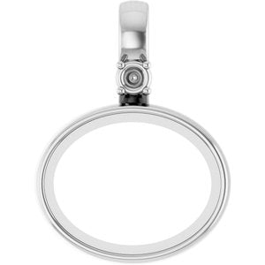 Platinum 10x8 mm Oval Cabochon Pendant Mounting – image 2