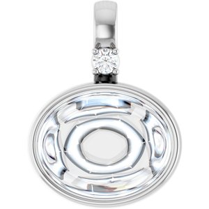 Sterling Silver 10x8 mm Oval Cabochon Pendant Mounting