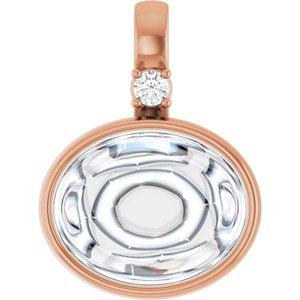 14K Rose Gold 10x8 mm Oval Cabochon Pendant Mounting