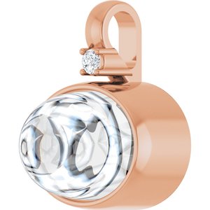 14K Rose Gold 10x8 mm Oval Cabochon Pendant Mounting – image 3