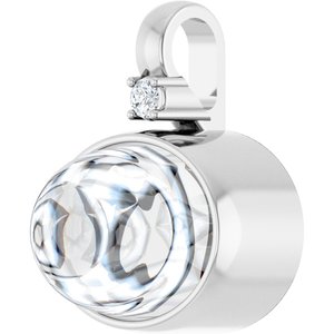10K White Gold 10x8 mm Oval Cabochon Pendant Mounting – image 3