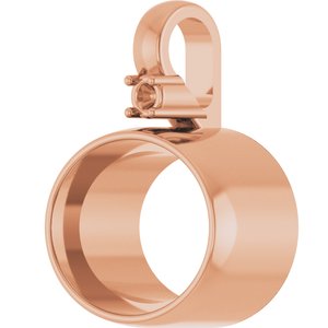 14K Rose Gold 10x8 mm Oval Cabochon Pendant Mounting – image 4
