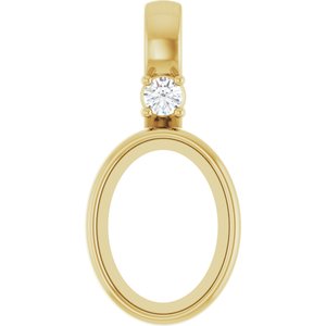 14K Yellow Gold 8x6 mm Oval .03 CT Lab-Grown Diamond Semi-Set Pendant – image 2