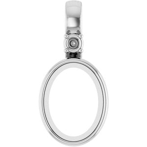Sterling Silver 8x6 mm Oval Bezel-Set Cabochon Pendant Mounting – image 2