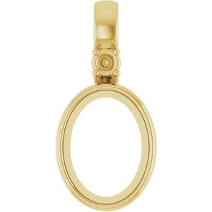 10K Yellow Gold 8x6 mm Oval Bezel-Set Cabochon Pendant Mounting – image 2