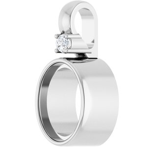 14K White Gold 8x6 mm Oval .03 CT Lab-Grown Diamond Semi-Set Pendant – image 4