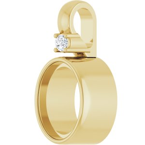 14K Yellow Gold 8x6 mm Oval .03 CT Lab-Grown Diamond Semi-Set Pendant – image 4
